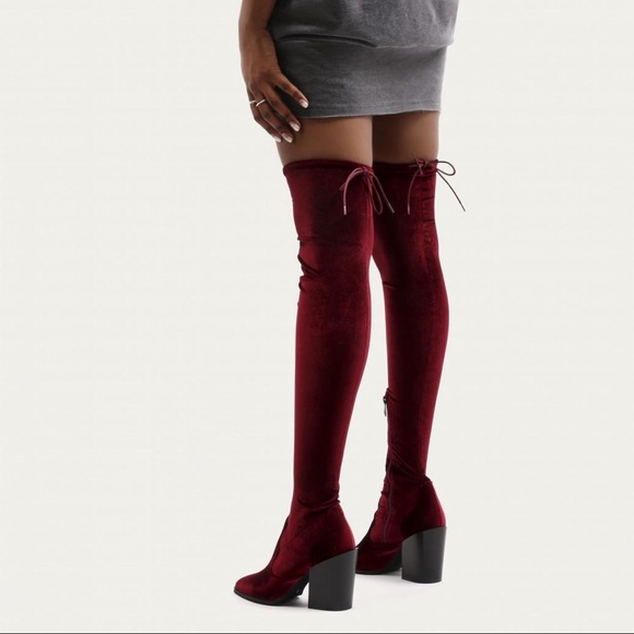 ♦️SOLD♦️PD x HB Velvet Thigh High Over Knee Boots - Picture 2 of 8